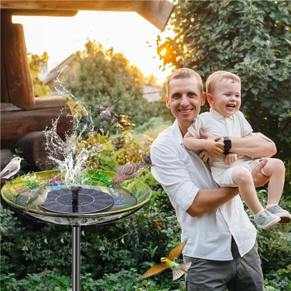 Metal Bird Bath for Outside, Vintage Freestanding Birdbaths & Birdfeeder - Picture 7 of 8